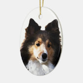 Sheltie Dog Malerkizze Keramikornament (Links)