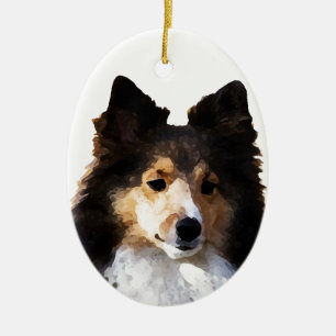 Sheltie Dog Malerkizze Keramikornament