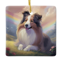 Sheltie Dog Memorial Rainbow Bridge Personalisiert