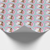 Sheltie Dog Rainbow Lila Geburtstag Geschenkpapier (Ecke)