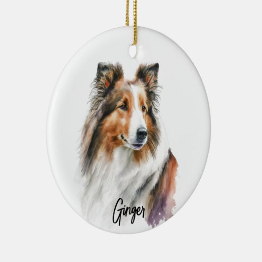 Sheltie Dog Rasse Personalisiert Keramik Ornament (Rechts)