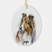 Sheltie Dog Rasse Personalisiert Keramik Ornament (Rechts)