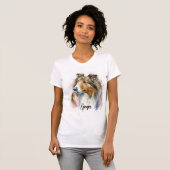 Sheltie Dog Rasse Personalisiert T-Shirt (Vorne ganz)