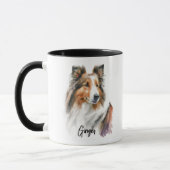 Sheltie Dog Rasse Personalisiert Tasse (Links)