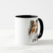 Sheltie Dog Rasse Personalisiert Tasse (VorderseiteRechts)