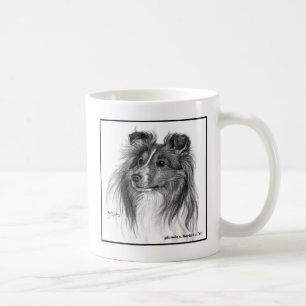 Sheltie Dog Zeichnend von Glenda S. Harlan Kaffeetasse