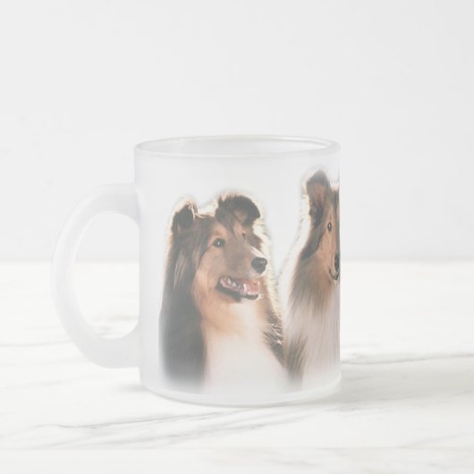 Sheltie Engels-Tasse Mattglastasse (Links)