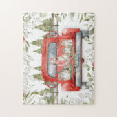 Sheltie Family in Red Truck Weihnachten Puzzle (Vertikal)