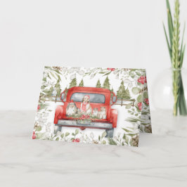 Sheltie Family - Red Truck Weihnachtskarte Karte