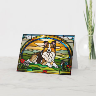Sheltie Festes Glas Karte
