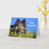 Sheltie Floral Foto Beileid Karte (Gelbe Blume)