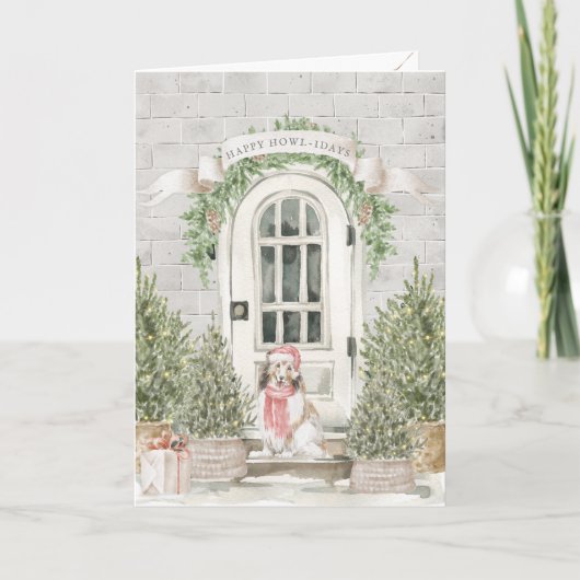 Sheltie Front Porto Weihnachten Karte (Vorderseite)