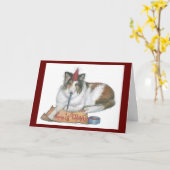 Sheltie Geburtstags-Karte Karte (Gelbe Blume)