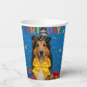 Sheltie-Geburtstagsfeier Pappbecher (Rückseite)