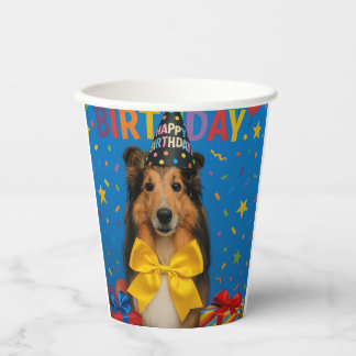 Sheltie-Geburtstagsfeier Pappbecher