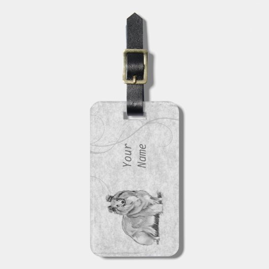 Sheltie Gepäckanhänger (Vorderseite vertikal)