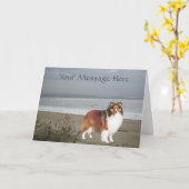 Sheltie Greeting Card Karte (Gelbe Blume)