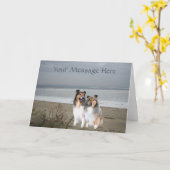 Sheltie Grußkarte Karte (Gelbe Blume)