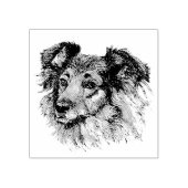 Sheltie Gummistempel (Prägung)