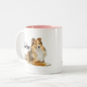 Sheltie Hair Zweifarbige Tasse (Vorderseite Links)