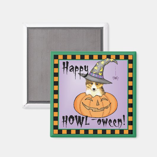 Sheltie Halloween Magnet (Vorderseite/Rückseite)
