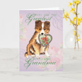 Sheltie Heart Grandma Karte (Gelbe Blume)
