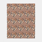 Sheltie Heart Illustration Niedlich Shetland Sheep Fleecedecke (Vorderseite)