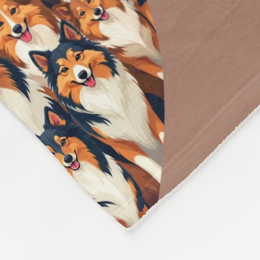 Sheltie Heart Illustration Niedlich Shetland Sheep Fleecedecke (Ecke)