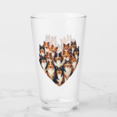 Sheltie Heart Illustration Niedlich Shetland Sheep Glas (Rückseite)