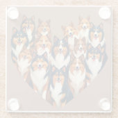 Sheltie Heart Illustration Niedlich Shetland Sheep Glasuntersetzer (Rückseite)