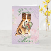 Sheltie Heart Mama Karte (Gelbe Blume)