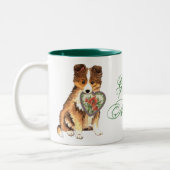 Sheltie Heart Mama Zweifarbige Tasse