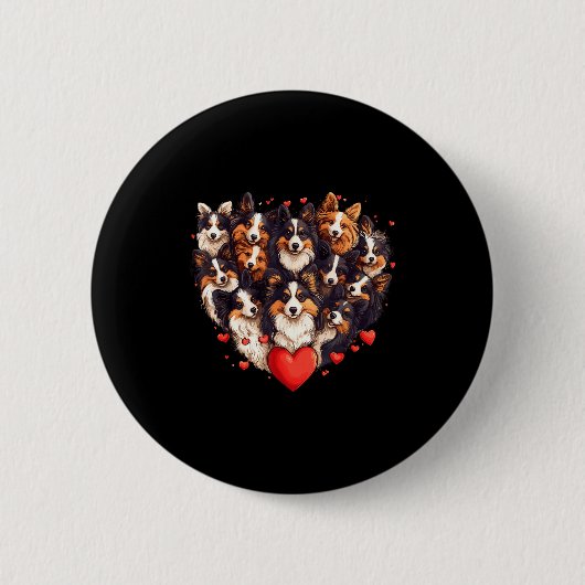 Sheltie Heart-shaped Cute Sheltie Dog Lover Men Wo Button (Vorderseite)