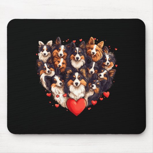 Sheltie Heart-shaped Cute Sheltie Dog Lover Men Wo Mousepad (Vorne)