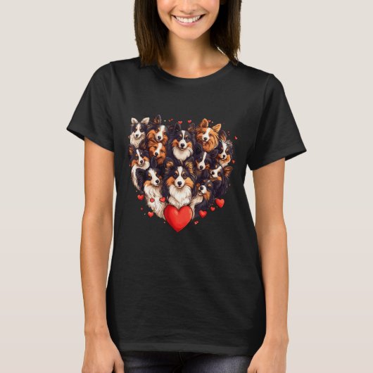 Sheltie Heart-shaped Cute Sheltie Dog Lover Men Wo T-Shirt (Vorderseite)