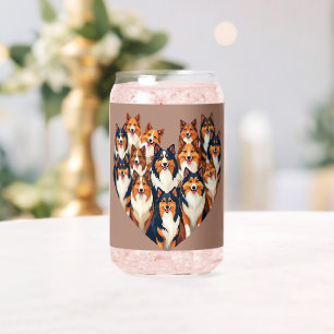 Sheltie-Herz-Illustration Süßer Shetland Sheepdog Dosenglas