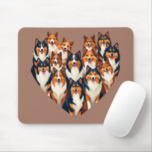 Sheltie-Herz-Illustration Süßer Shetland Sheepdog Mousepad