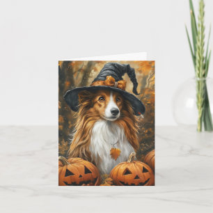 Sheltie Hexe Halloween Feiertagskarte