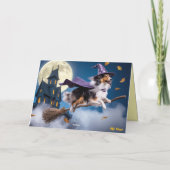 Sheltie Hexe Halloween Karte (Rückseite)