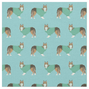 Sheltie-Hund in den Schuppen Stoff