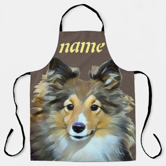 Sheltie Hund Liebe Multimedia-Druckmaschine Schürz Schürze (Vorderseite)