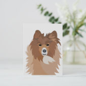 Sheltie-Hund Postkarte (Stehend Vorderseite)