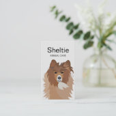 Sheltie Hund Tierpflege Visitenkarte (Stehend Vorderseite)
