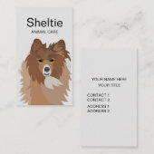 Sheltie Hund Tierpflege Visitenkarte (Vorne/Hinten)