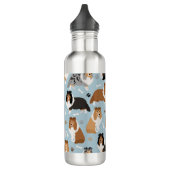 Sheltie Hunde Knochen und Paare Edelstahlflasche (Links)