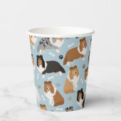 Sheltie Hunde Knochen und Paare Pappbecher (Rückseite)