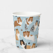 Sheltie Hunde Knochen und Paare Pappbecher (Rechts)
