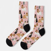 Sheltie Hunde Knochen und Paare Socken (Linkes Detail)