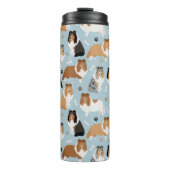 Sheltie Hunde Knochen und Paare Thermosbecher (Vorderseite)