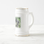 Sheltie Hundebild-Bier Stein Bierglas (VorderseiteRechts)